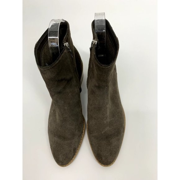 Clarks Somerset Breccan Myth Brown Suede Zipper Ankle Booties Size 7M - Picture 4 of 7